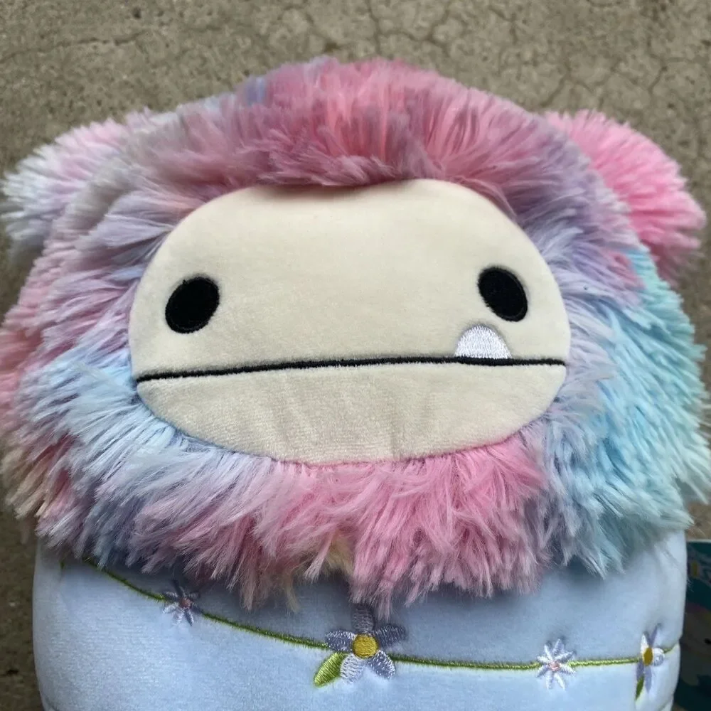 Squishmallows Zozo the Blue Rainbow Bigfoot with Flowers 10